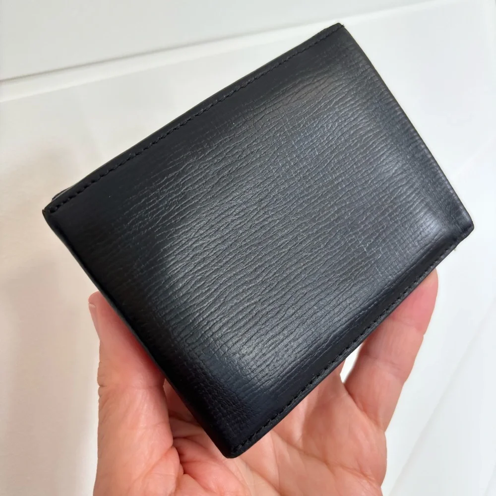 Tumi Double Billfold Men's Black Leather Wallet